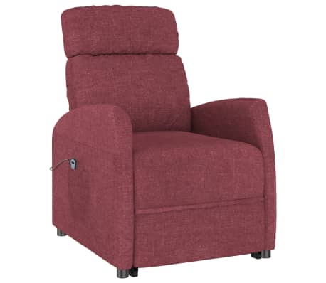 vidaXL Atsistojantis krėslas, raudonojo vyno spalvos, audinys