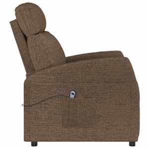 Zvedací křeslo hnědé textil - obrázek 5