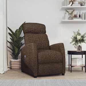 Zvedací křeslo hnědé textil - obrázek 1