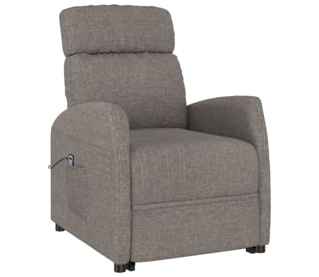 vidaXL Sillón elevable tela gris taupe