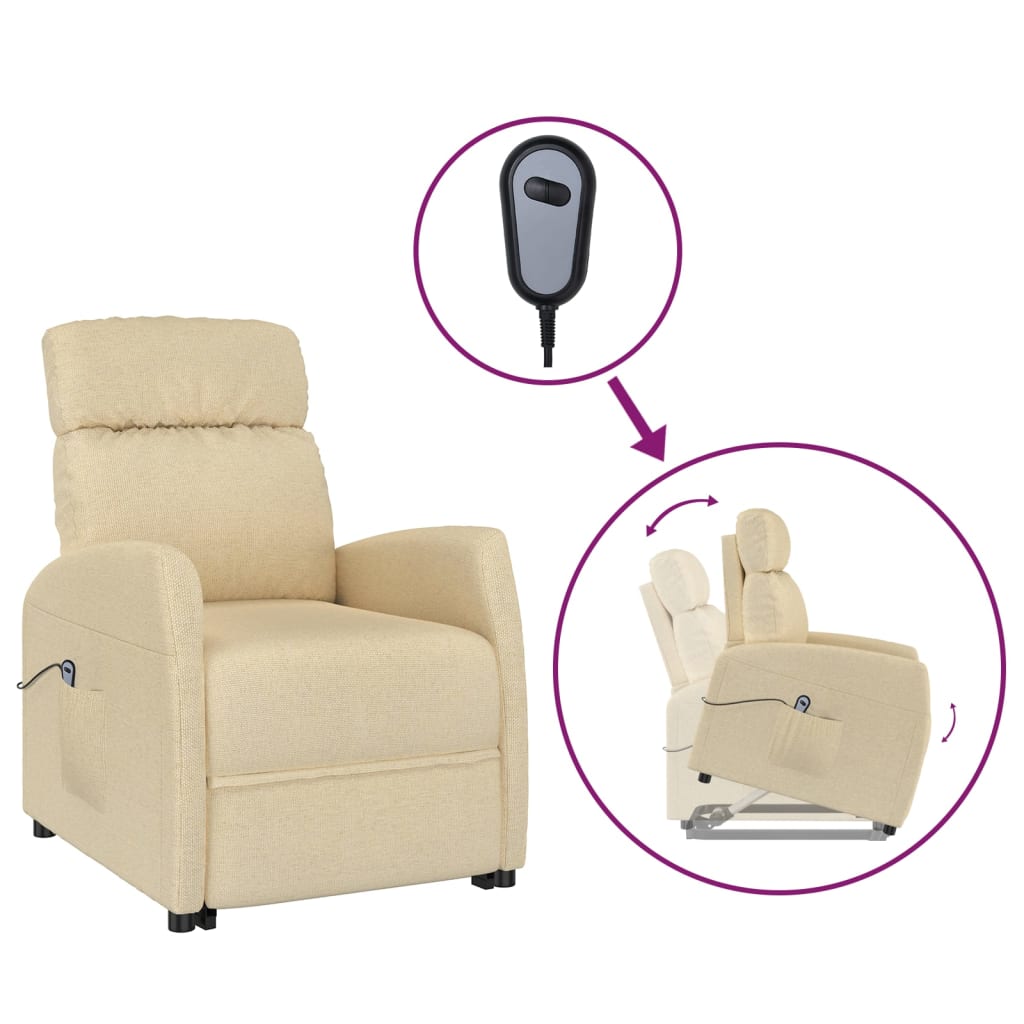 Sta-op-stoel verstelbaar stof crèmekleurig
