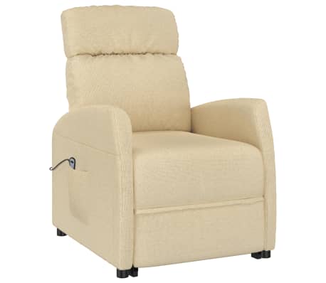 vidaXL Fotoliu cu ridicare, crem, material textil
