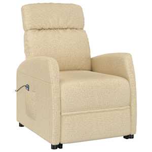 vidaXL Fotoliu cu ridicare, crem, material textil