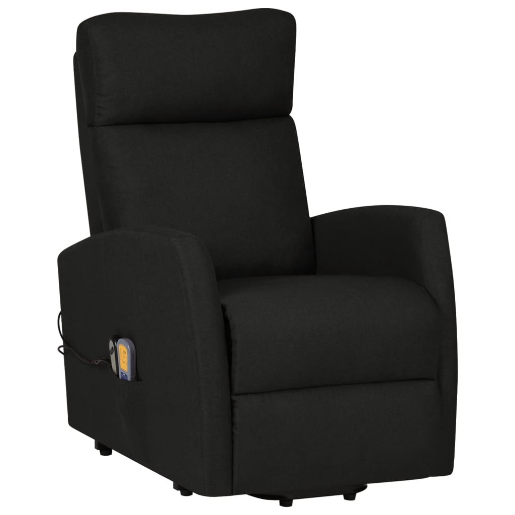 vidaXL Fauteuil de massage Noir Tissu