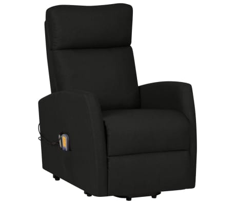 vidaXL Fauteuil de massage Noir Tissu