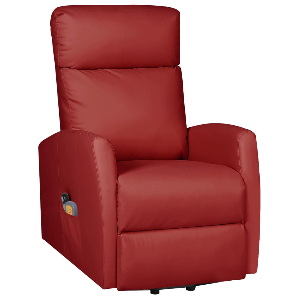 vidaXL Fauteuil de massage Rouge bordeaux Similicuir