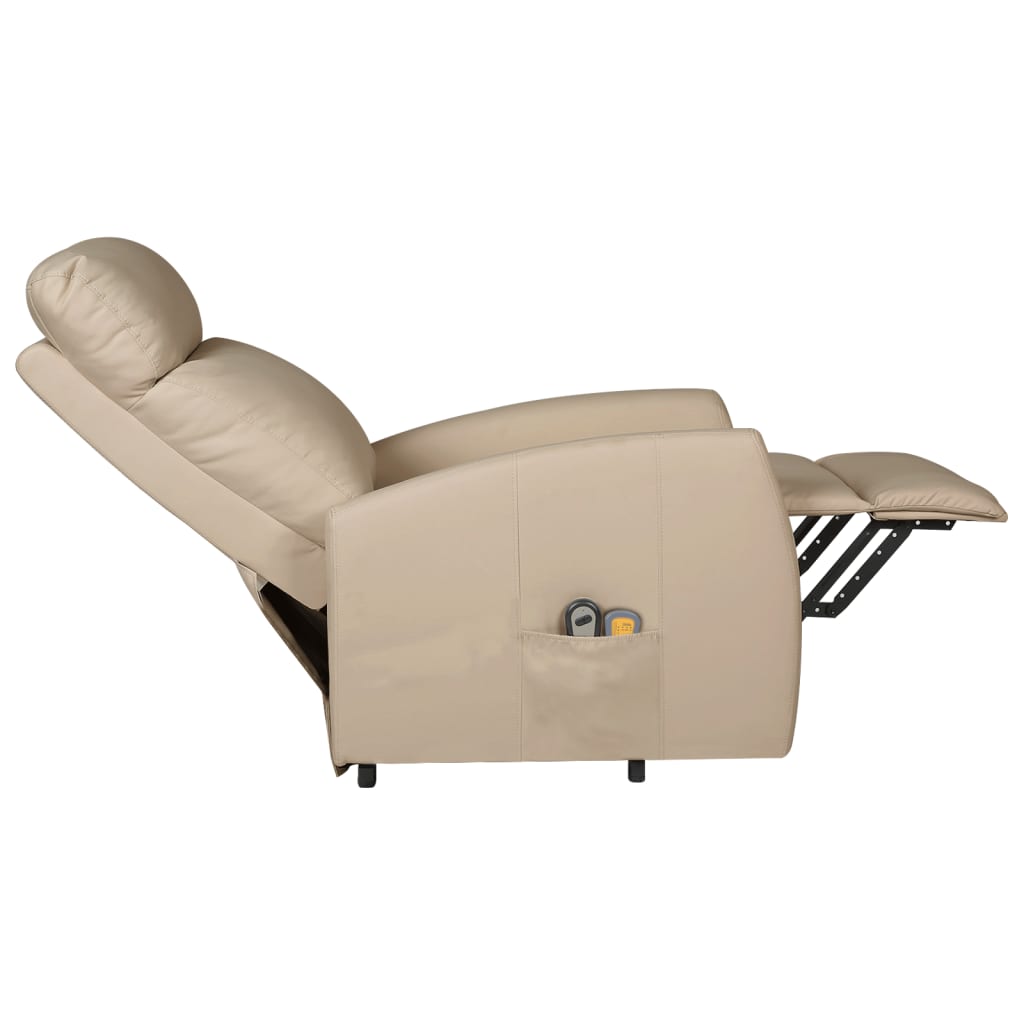 Изправящ масажен стол, капучино, изкуствена кожа