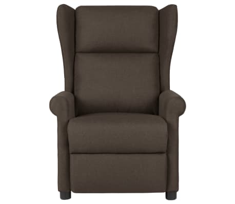 vidaXL Sillón de masaje eléctrico tela marrón oscuro