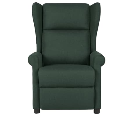 vidaXL Sillón de masaje de tela verde oscuro