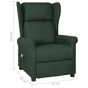 Masážní křeslo tmavě zelené textil - obrázek 9