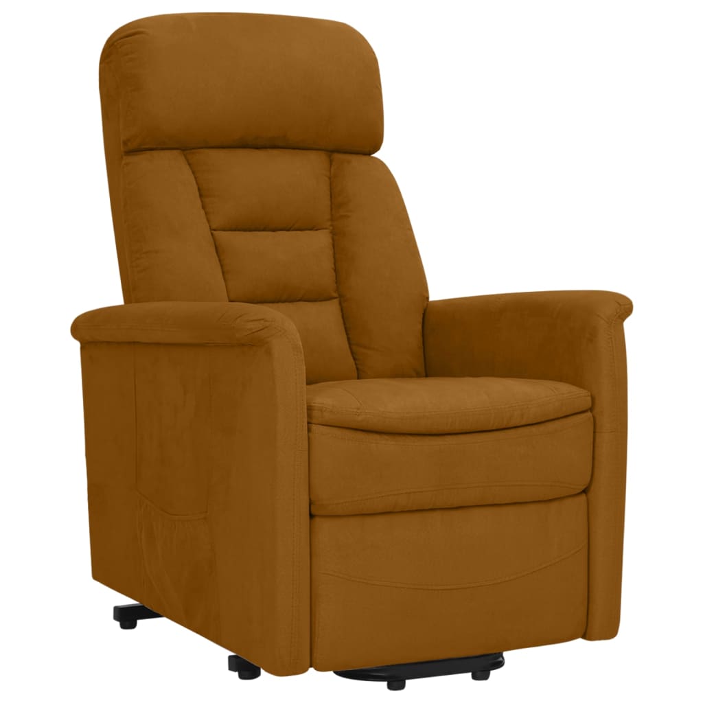 vidaXL Sta-op-stoel verstelbaar kunstsuède bruin