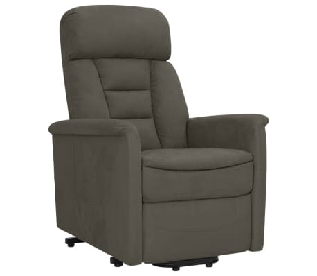 vidaXL Podnoszony fotel rozkładany, ciemnoszary, sztuczny zamsz