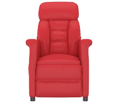 vidaXL Cadeira de massagens couro artificial vermelho