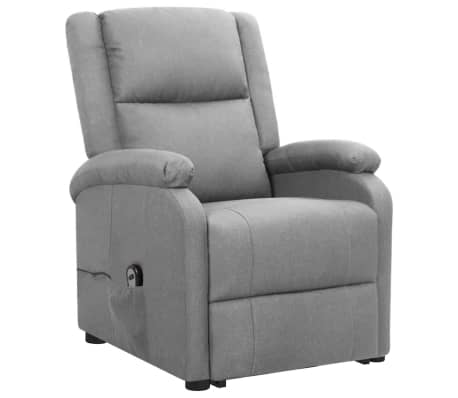 vidaXL Sta-op-stoel stof lichtgrijs