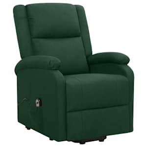 Zvedací křeslo tmavě zelené textil - obrázek 2