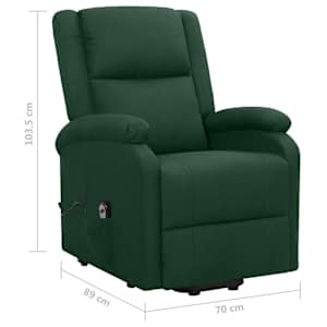 Zvedací křeslo tmavě zelené textil - obrázek 8