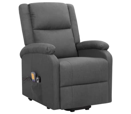 vidaXL Fauteuil de massage inclinable Gris fonc&eacute; Tissu