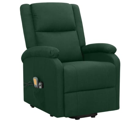 vidaXL Fauteuil de massage Vert foncé Tissu