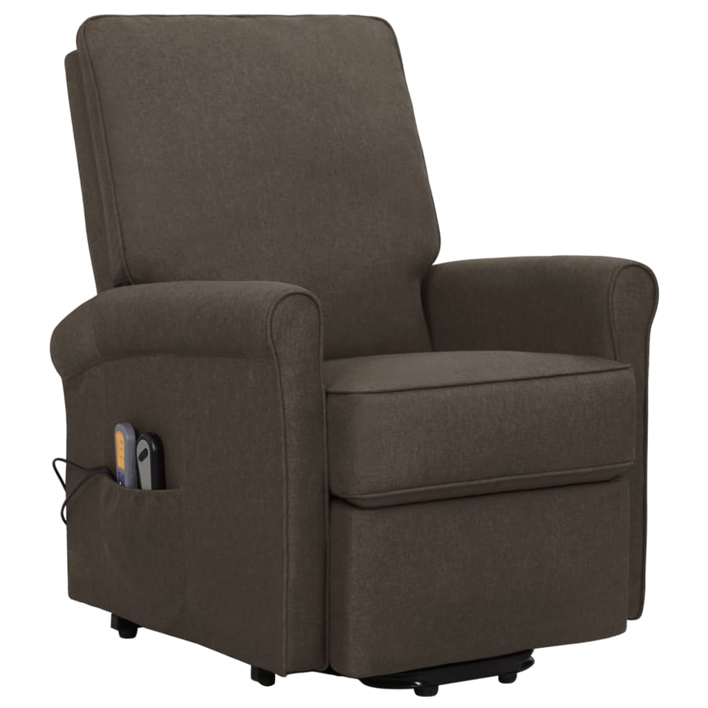 vidaXL Fauteuil de massage Marron foncé Tissu