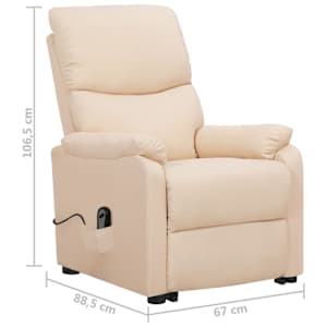 Zvedací křeslo krémové textil - obrázek 9
