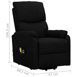 Zvedací masážní křeslo černé textil - obrázek 9