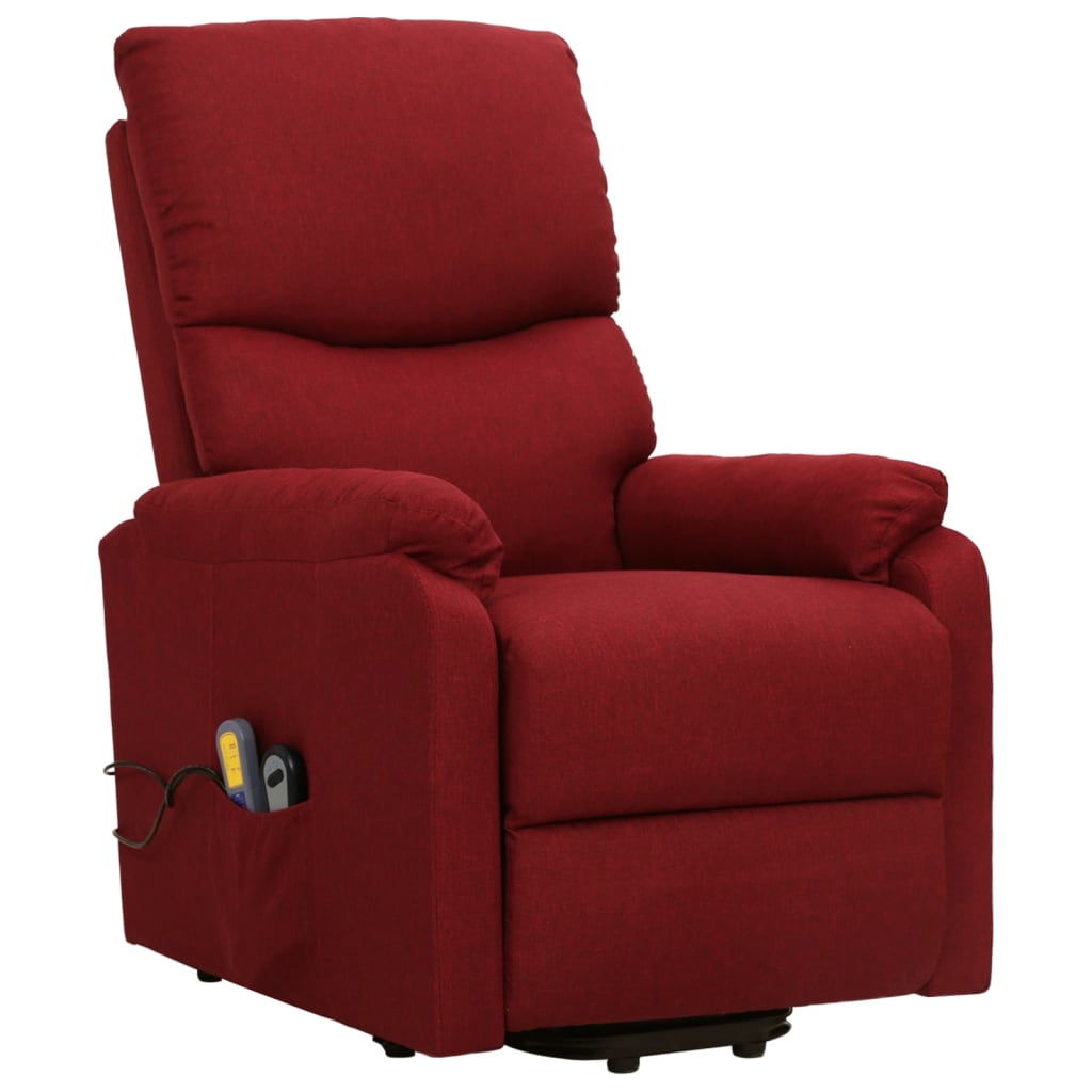 vidaXL Fauteuil de massage Rouge bordeaux Tissu