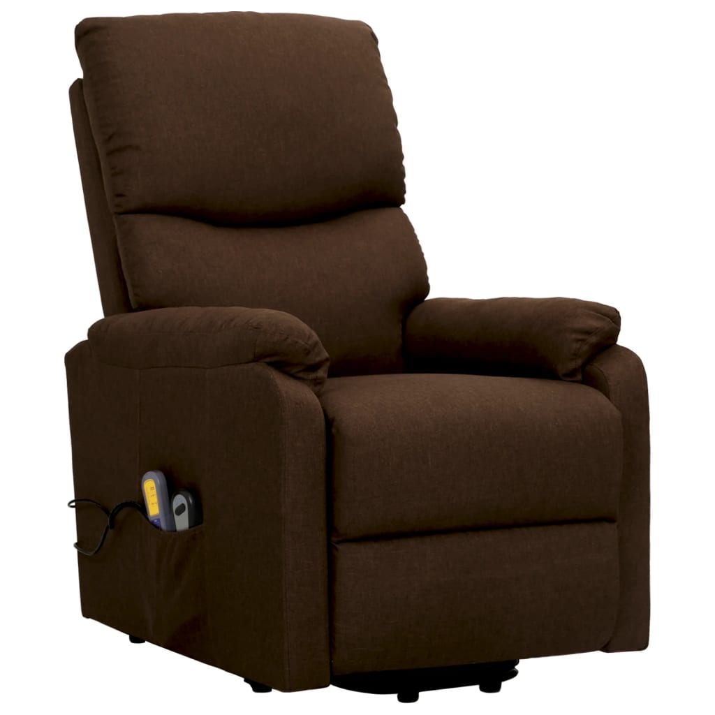 vidaXL Sta-op-massagestoel stof donkerbruin