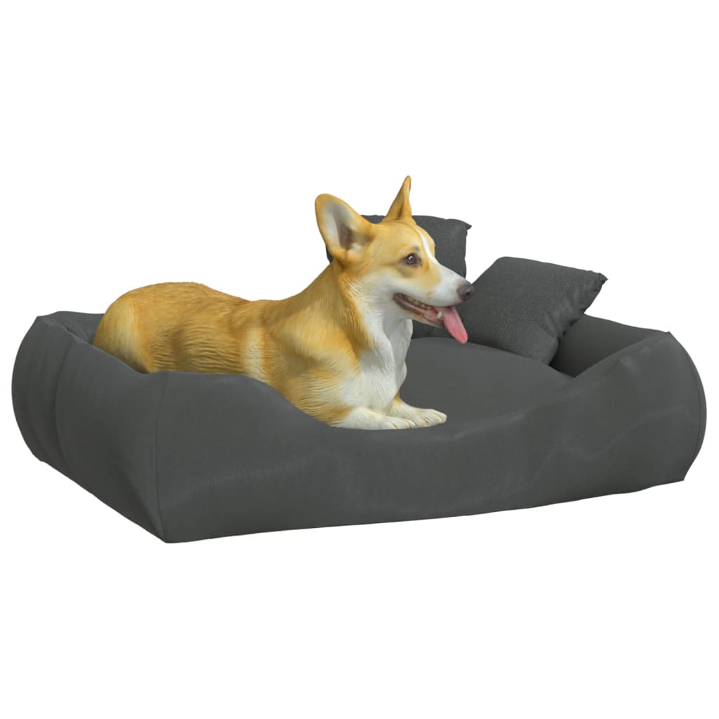 vidaXL Dog Cushion with Pillows Dark Grey 75x58x18 cm Oxford Fabric