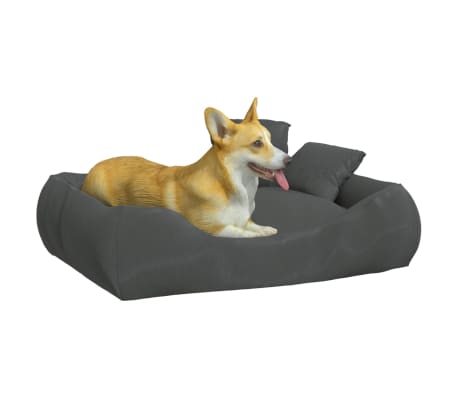 vidaXL Dog Cushion with Pillows Dark Grey 75x58x18 cm Oxford Fabric