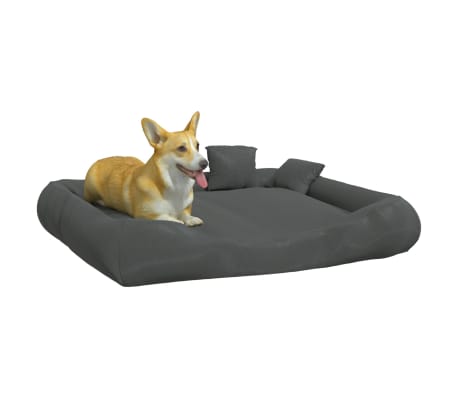 vidaXL Dog Cushion with Pillows Dark Grey 115x100x20 cm Oxford Fabric