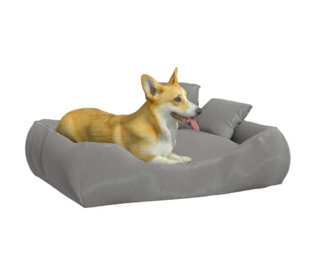 vidaXL Hundesofa med puter grå 75x58x18 cm oxford-stoff