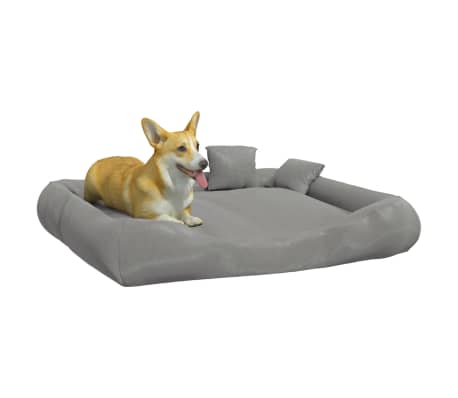 vidaXL Hundesofa med puter grå 135x110x23 cm oxford-stoff