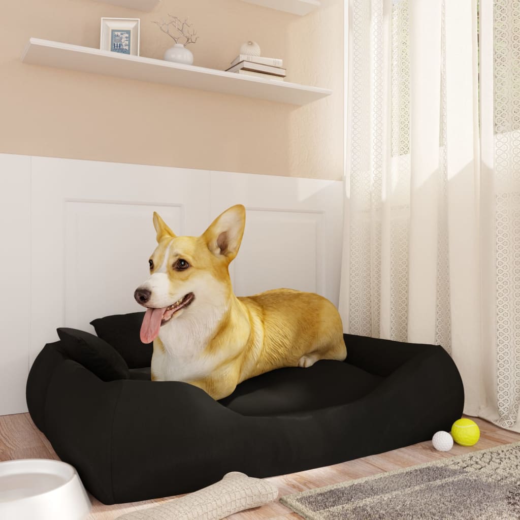 Prečunoliktava - Tev un tavai dzīvei - suņu gulta ar spilveniem, melna, 75x58x18 cm, audums