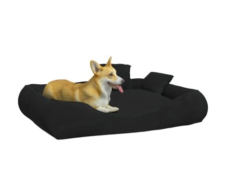 vidaXL Coussin avec oreillers pour chien Noir 89x75x19 cm Tissu Oxford