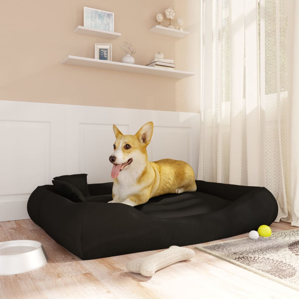 vidaXL hundeseng med puder 115x100x20 cm oxfordstof sort