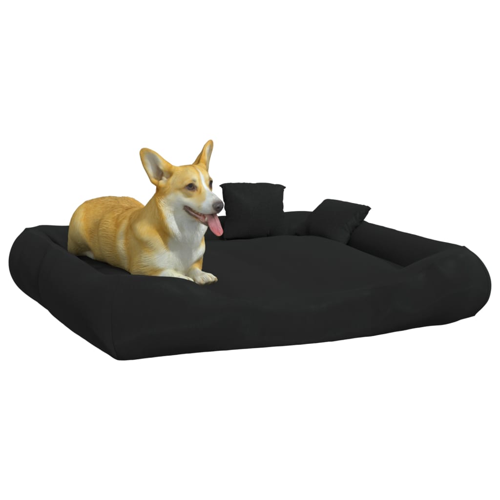 vidaXL Saltea de câini cu perne, negru, 135x110x23 cm, material oxford
