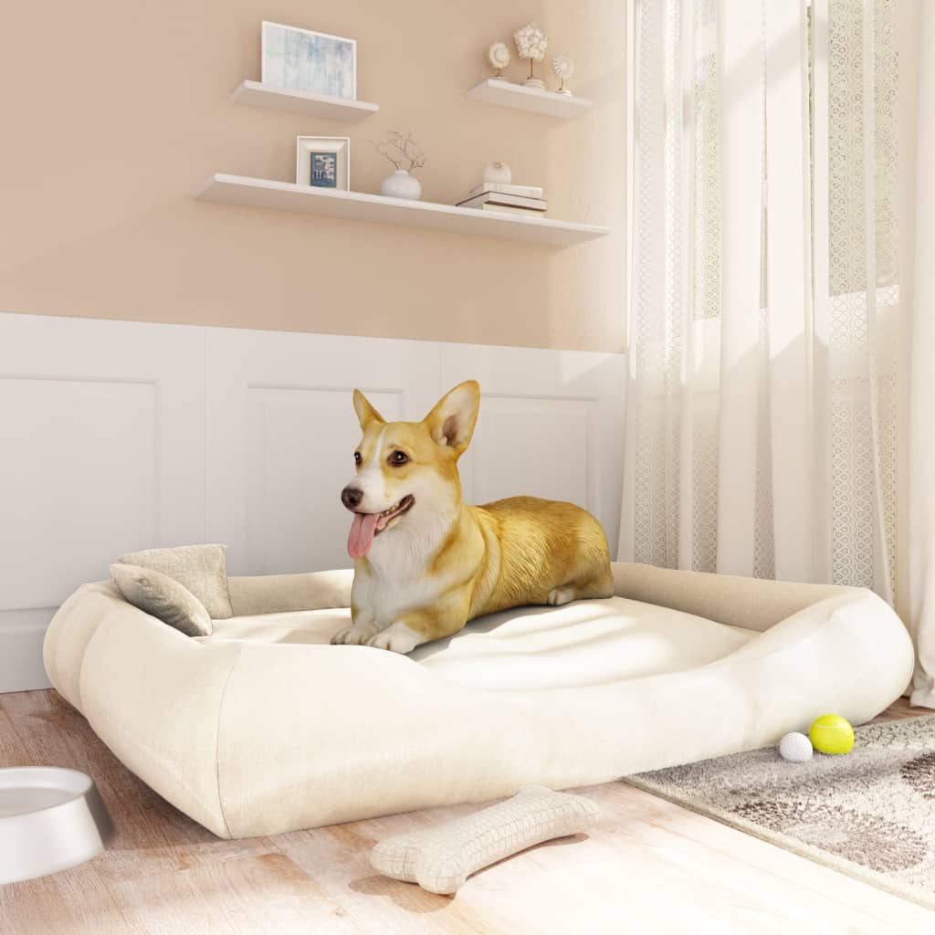vidaXL Koiran sänky tyynyillä beige 135x110x23 cm Oxford kangas