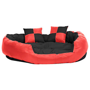 vidaXL Coussin r&eacute;versible lavable pour chien Rouge et noir 110x80x23cm