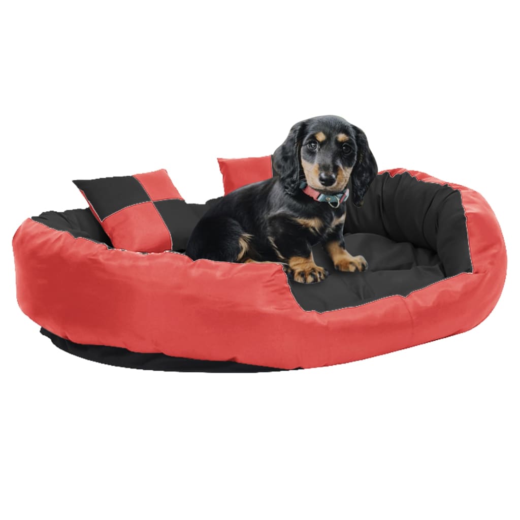 vidaXL Pernă reversibilă lavabilă pt câini roșu și negru, 110x80x23 cm