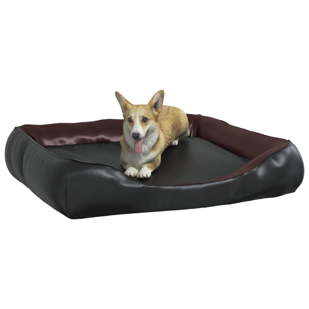 vidaXL Dog Bed Black and Brown 120x100x27 cm Faux Leather