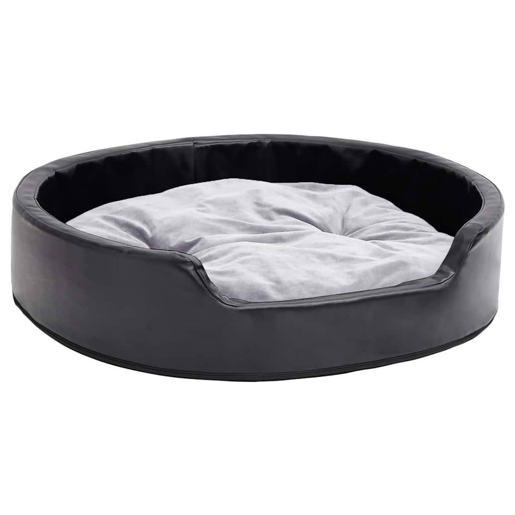 vidaXL Pelíšek pro psy černý a šedý 79 x 70 x 19 cm plyš a umělá kůže