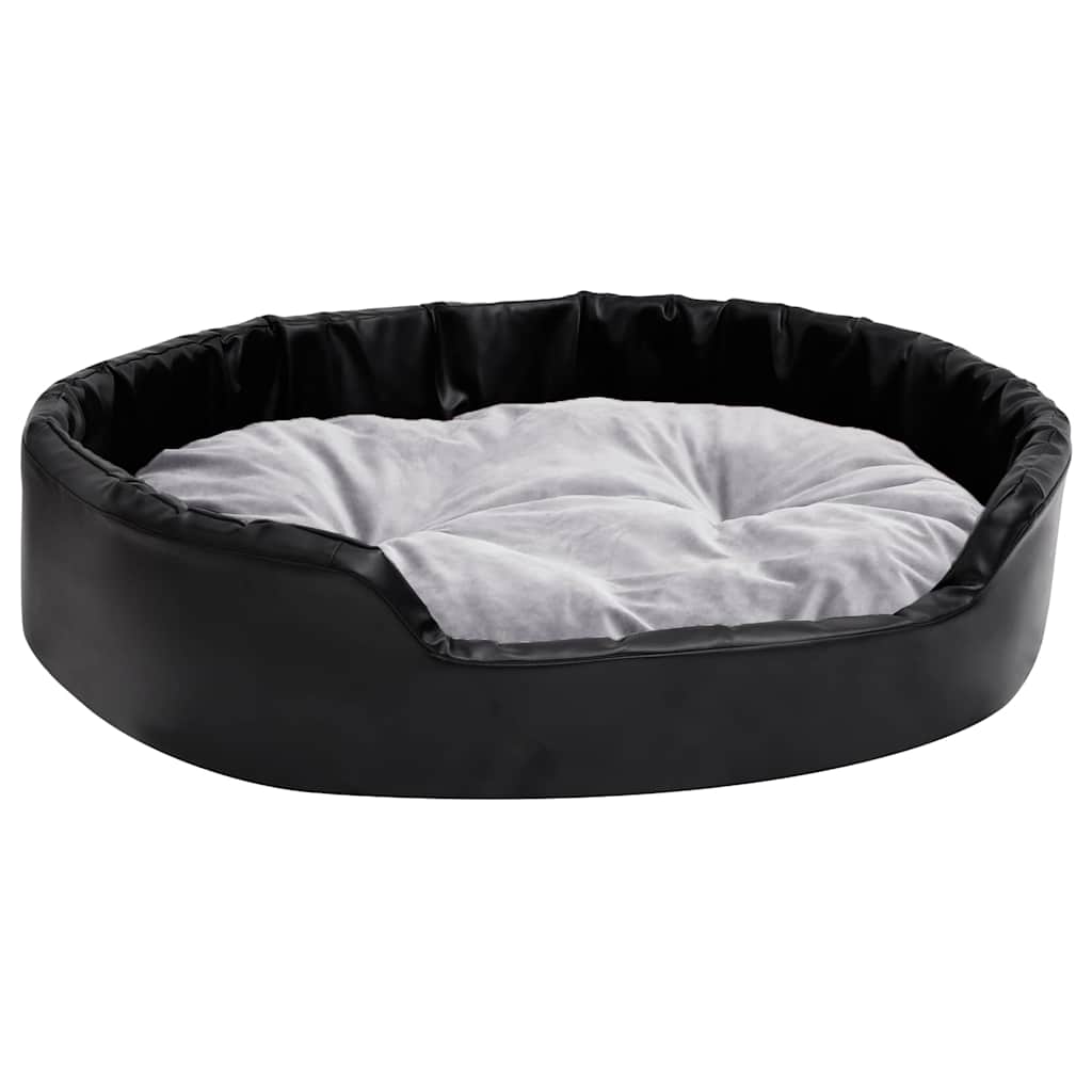 vidaXL Pelíšek pro psy černý a šedý 90 x 79 x 20 cm plyš a umělá kůže