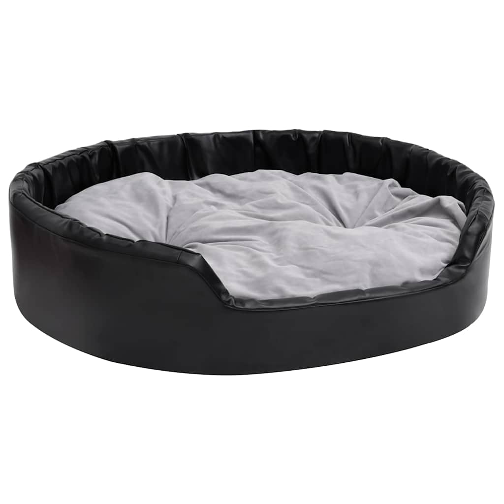 vidaXL Pelíšek pro psy černý a šedý 99 x 89 x 21 cm plyš a umělá kůže