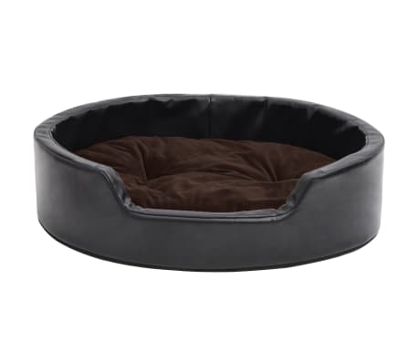 vidaXL Hundebett Schwarz-Braun 69x59x19 cm Plüsch und Kunstleder