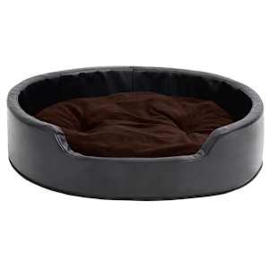 vidaXL Koiran peti musta ja ruskea 79x70x19 cm plyysi ja keinonahka