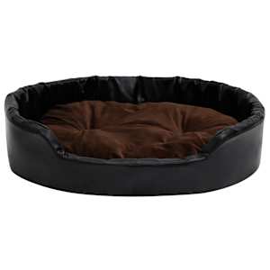 vidaXL Koiran peti musta ja ruskea 90x79x20 cm plyysi ja keinonahka