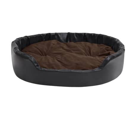 vidaXL Hundebett Schwarz-Braun 99x89x21 cm Plüsch und Kunstleder