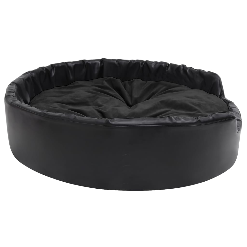 

vidaXL Hondenmand 99x89x21 cm pluche en kunstleer zwart