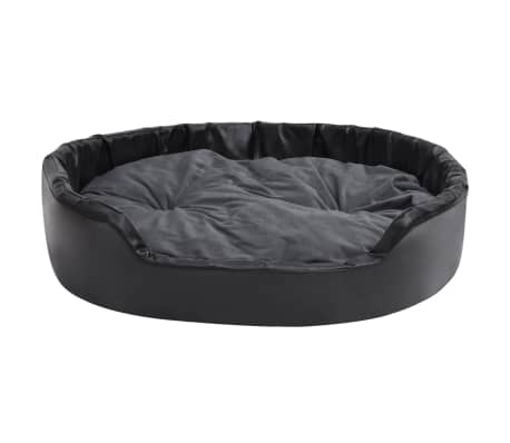 vidaXL Koiran peti musta/tummanharmaa 99x89x21 cm plyysi ja keinonahka