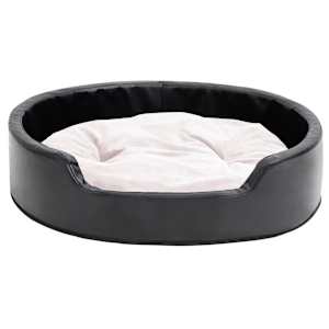 vidaXL Koiran peti musta ja beige 79x70x19 cm plyysi ja keinonahka